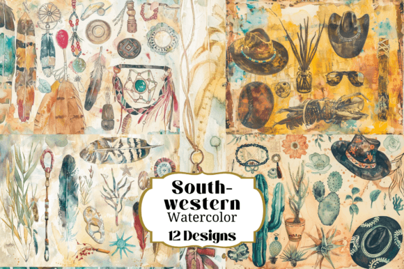 12 Watercolor Southwestern Backgrounds: A Designer’s Guide