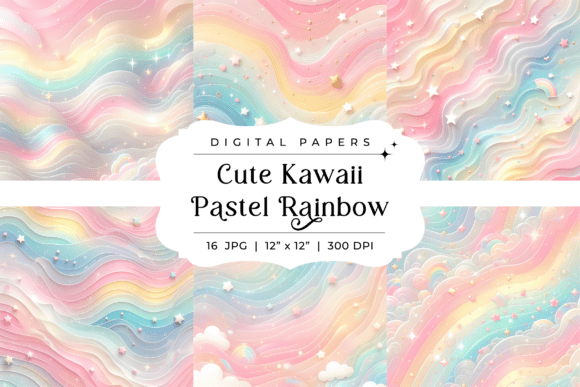 Cute Kawaii Pastel Rainbow Backgrounds: A Design Asset Deep Dive