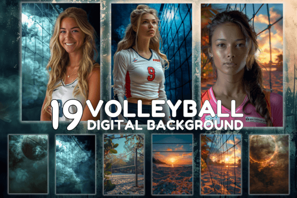 Dynamic Volleyball Backdrop Sport Backgrounds for Designers