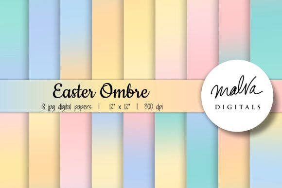 Easter Colors Ombre Backgrounds for Creative Projects