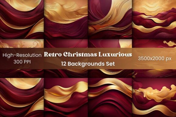 Elevate Your Holiday Designs with Luxurious Retro Christmas Backgrounds