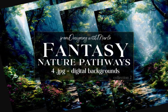 Enchant Your Projects with Fantasy Nature Path Trails Backgrounds 2