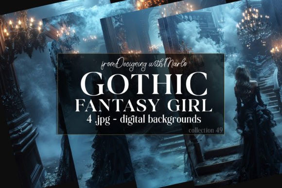 Fantasy Gothic Girl Backgrounds, C49: A Darkly Enchanting Asset