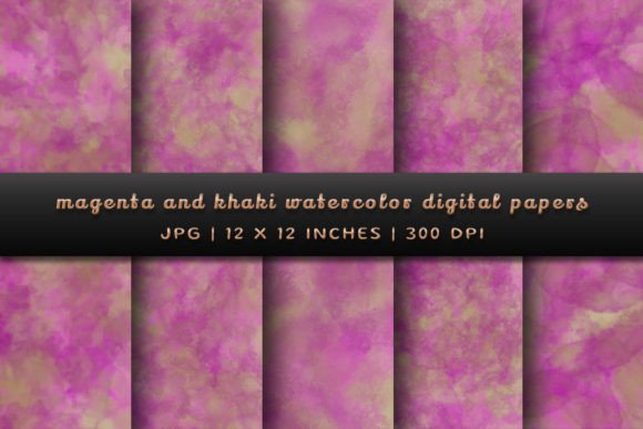 Magenta and Khaki Watercolor Backgrounds: Bold Earthy Tones for Your Designs
