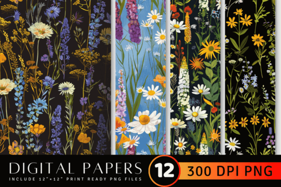 Meadow Flowers Digital Paper Backgrounds: A Breath of Fresh Air for Your Projects
