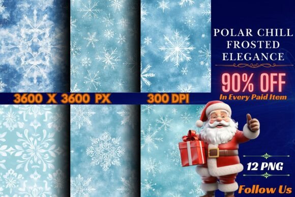 Polar Chill Frosted Elegance: Elevate Your Design Assets