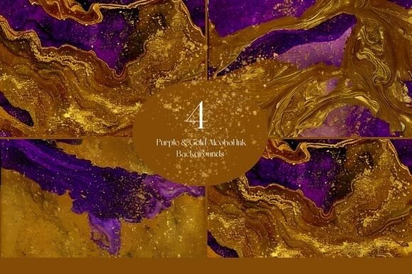 Purple and Gold Alcohol Ink Backgrounds: Elevate Your Designs