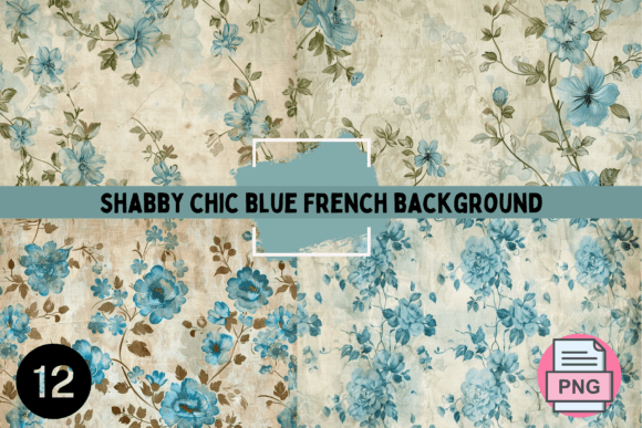 Shabby Chic Blue Flower Backgrounds: Infuse Vintage Charm