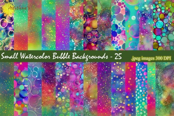 Small Watercolor Bubble Backgrounds for Creative Projects