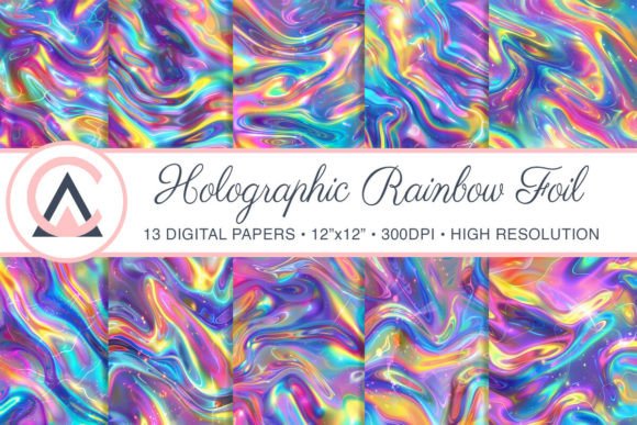 Transform Your Creations with Holographic Rainbow Foil Backgrounds