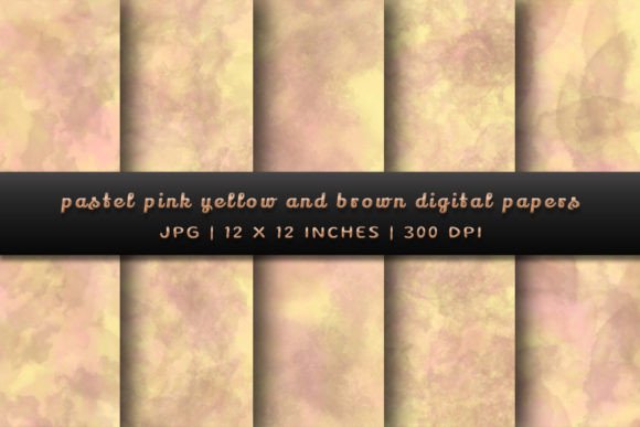 Warm Watercolor Hues: Pastel Pink, Yellow, and Brown Digital Papers