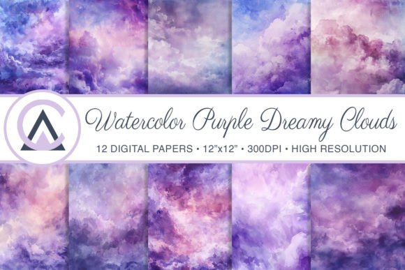 Watercolor Purple Cloudy Sky Backgrounds: A Creative Toolkit